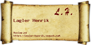 Lagler Henrik névjegykártya